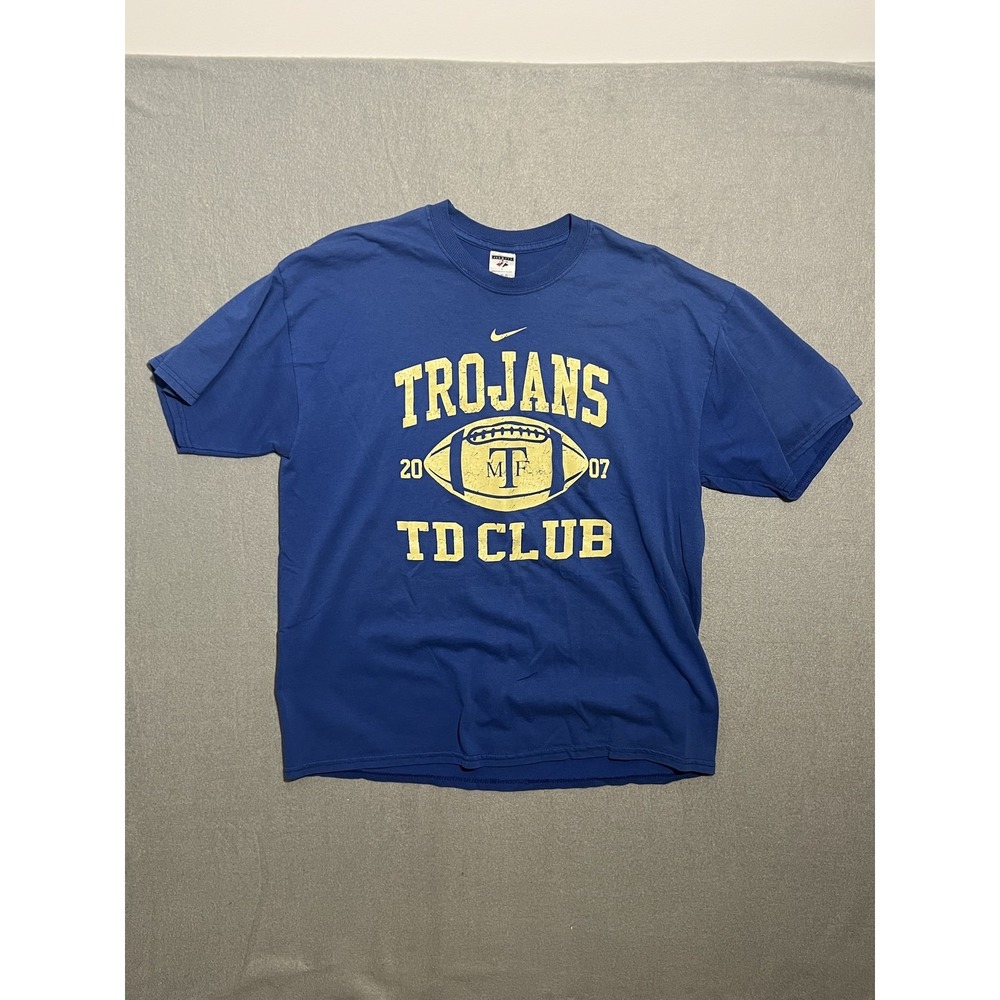 Jerzees Men's XL‎ Blue Trojans TD Club 2007 Football Graphic Print T-Shirt